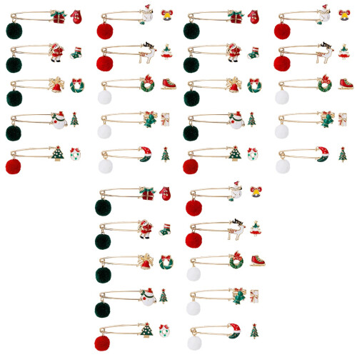 30 Sets Klassieke Kerstbroches Kledingaccessoires Feestattributen 2