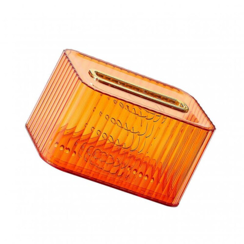 (transparent orange)For Tissue Box Rounded Edge  For Tissue Dispenser For Dormitory Bathroom