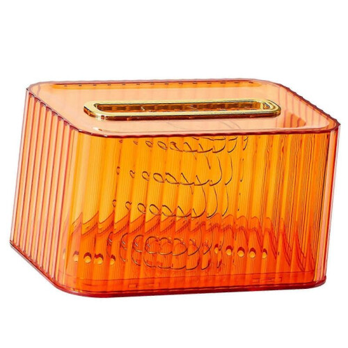 (transparent orange)For Tissue Box Rounded Edge  For Tissue Dispenser For Dormitory Bathroom 2