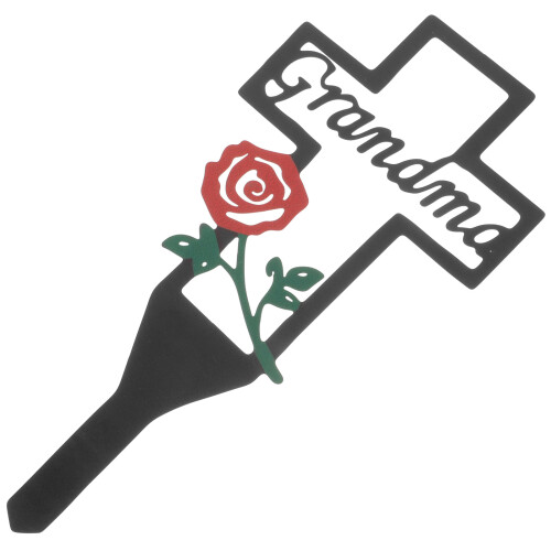 3 Unidades Cruz De Cemitério Metal Com Para 1