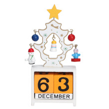 Splendido regalo: Calendario dell'Avvento in legno con atmosfera festiva, blocchi mobili, decorazione natalizia, calendario perpetuo da scrivania,