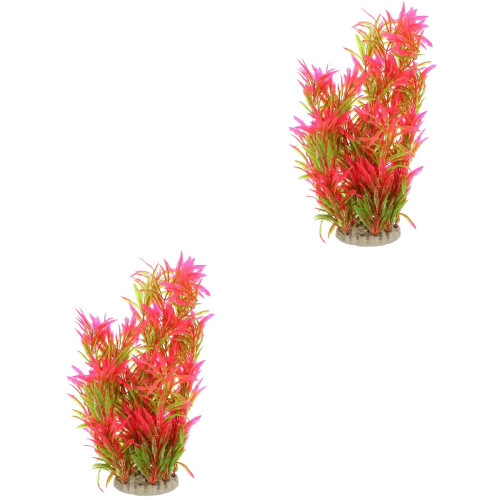 2Pcs Decoração De Planta Aquática, Grama Falsa Para E 2