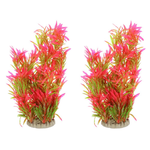 2Pcs Decoração De Planta Aquática, Grama Falsa Para E 1