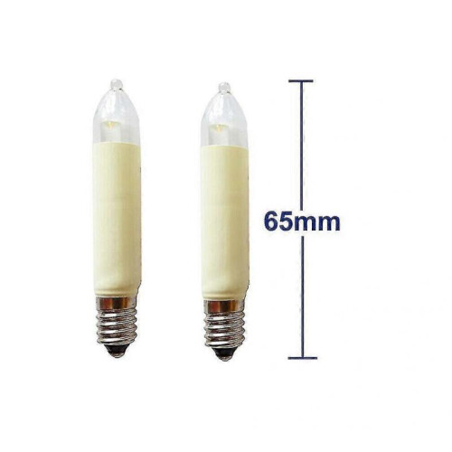 (B 20pcs)20pcs E10 Led Candle Lamp Small Socket Plug 8-55v 0.1-0.2w Length 65mm Replacement Lamp 2