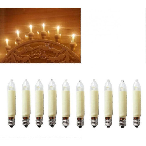 (B 10pcs)20pcs E10 Led Candle Lamp Small Socket Plug 8-55v 0.1-0.2w Length 65mm Replacement Lamp 1