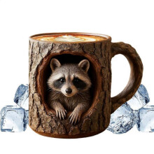 (A) 3D Coffee Cup 11 Oz Tree Hole Animal Tea Mug Reusable Cups For Morning Routine Work Relaxing Moments Home Birthday Party-B