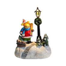 (C) Christmas Resin Crafts Ornaments Lovely Snowman Elk Santa Claus Desktop Ornament Xmas Party Ambiance Resin Decoration