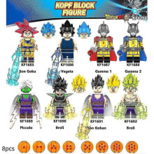 8pcs Dragon Ball Action Figures Building Blocks Toy Set, Characters Assembly Toys, Collection And Display Minifigures Kits for Kids Fans