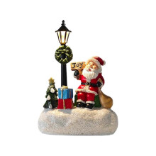 (B) Christmas Resin Crafts Ornaments Lovely Snowman Elk Santa Claus Desktop Ornament Xmas Party Ambiance Resin Decoration