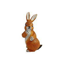 Figurines de lapins en bois sculptées à la main, Sculpture-3
