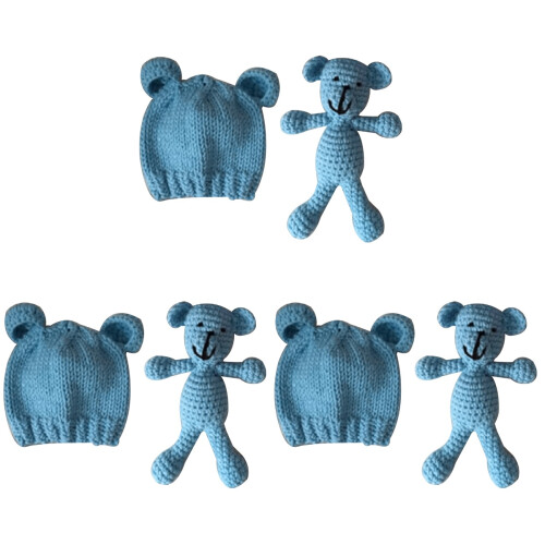 3Stück Baby Mützen Gestrickte Hüte 2