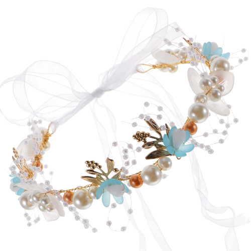5 Stirnband Perlenkronen Haarschmuck