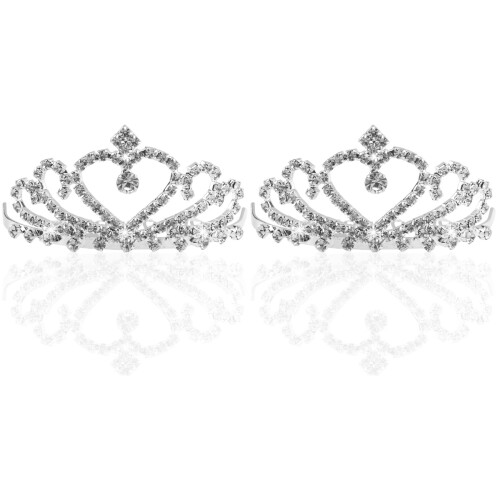 2Stk. Braut Krone/Diadem/Stirnband Mit (Silber) 1