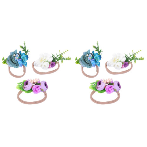 6 Kinder Blumenförmiges Haarband Elastische Haarumrandung 1