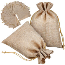 100 St Hessian Zugband Taschen Aus Sackleinen Für Hochzeiten