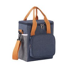 Elegant Lunch Bag Insulated Leakproof Pouch with-Navy blue
