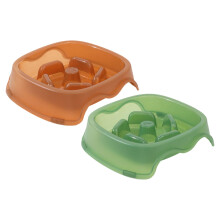 Quadratischer Katzen-Slow-Feeder-Satz mit 2-Braun plus Grün