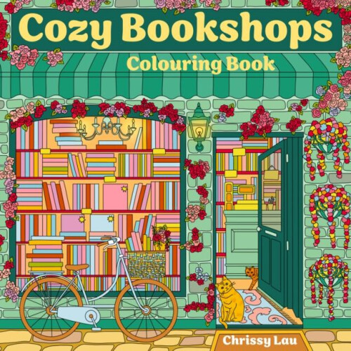 Cozy Bookshops Colouring Book Paperback Book