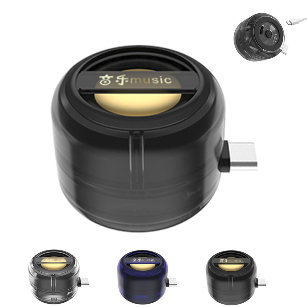 Speaker Portable 5X Amplifier, Mini Speaker With 3.5Mm & Typec, Plug & Play For Music And Calls, Typec Black 9339159511312
