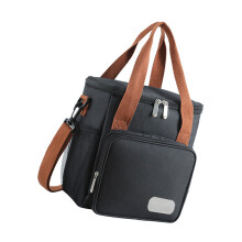Leakproof Lunch Holder Oxford Cloth Thermal Bag with-Black