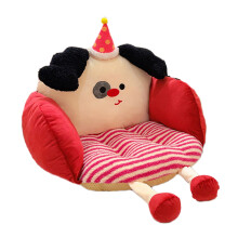 Cartoon Soft Fleece Chair Seat Pad Breathable Fabric Home-Red
