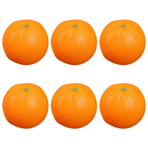 Pack of 6 Realistic Fruits Models Artificial Fruit-orange