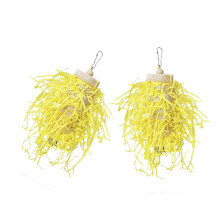 2lots Lovebird Activity Toy Parrots Loofah Toy Pet Bird-Yellow