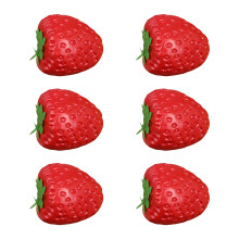 Pack of 6 Realistic Fruits Models Artificial Fruit-strawberry