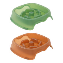 Pet Slow Eating-schotel voor katten helpt-Bruin plus groen