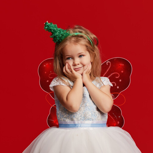 Σετ κορδέλας με ραβδί νεράιδας και πεταλούδα, φωτιζόμενη στολή νεράιδας για 2