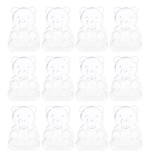Pack of 12 Bear Shaped Candy Containers Sweets Holders-Clear