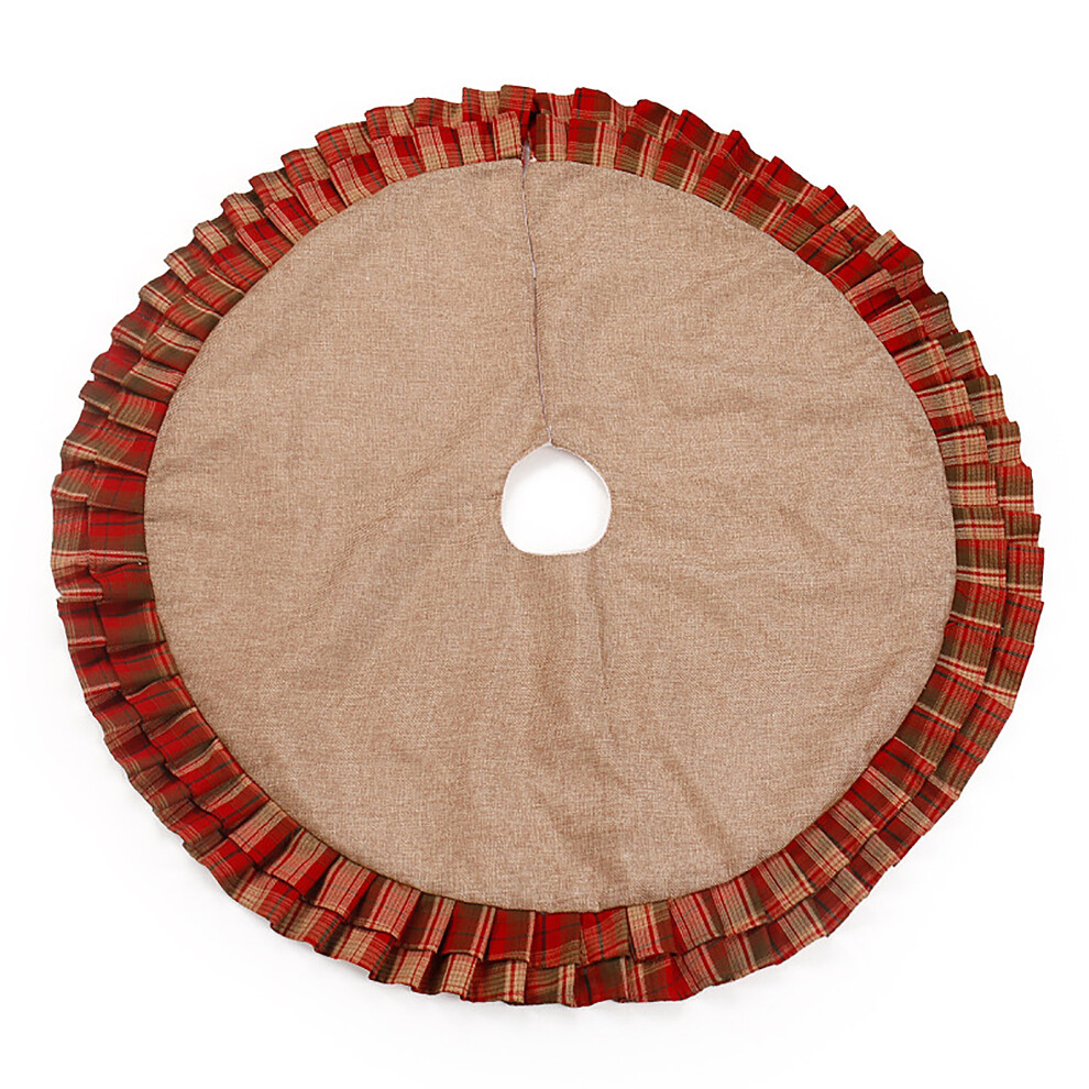 Artificial Spider Plant Decoration Complementing Rustic Christmas Tree Skirt Linen Fabric Xmas Skirt For Versatile Holiday Decor-image-OPC-PNC85RM-NEW