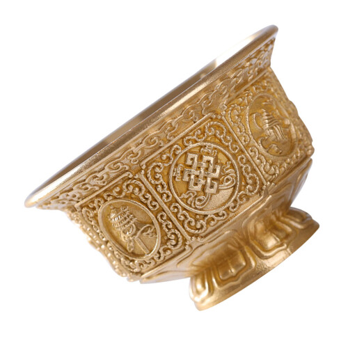 Copper Buddhist Ritual Offering Cup Eight-golden brass