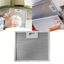 Stainless Steel Mesh Vent Filter For Range Hood, 5Layer Aluminized Grease Filter, 400 x 300 x 9mm, Silver