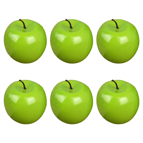 6Pieces Fruits Replicas Decorations User Friendly-green apple