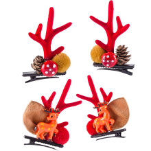 Thème de Noël unique, barrettes en bois de cerf, matériau fiable, pinces à cheveux en forme de bois de cerf, ambiance festive pour femmes et
