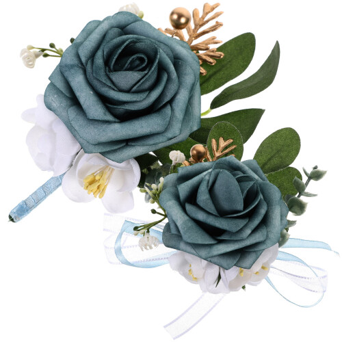 2 Sets Künstliche Corsage Und Anstecker Set 1