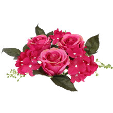 2Stk Kerzenkranz Kerzenring Falsche Rose Blumenkranz Tischdekoration