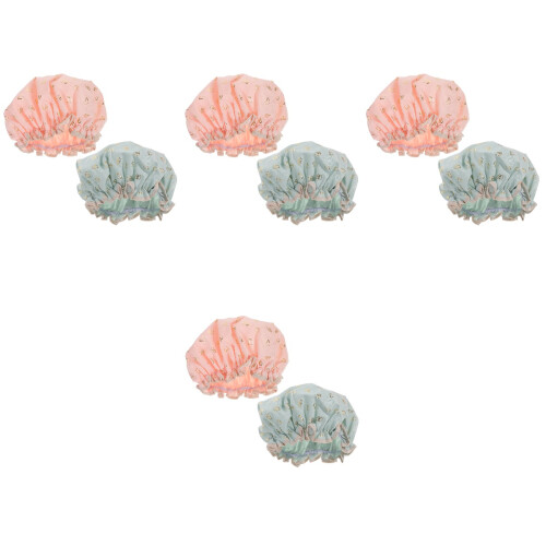8 Wasserdichter Badehut Doppelschicht Duschhaube 2