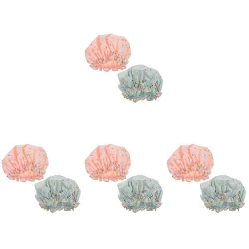 8 Wasserdichter Badehut Doppelschicht Duschhaube 1