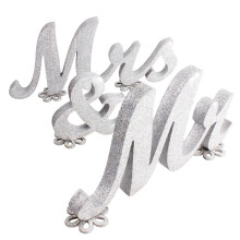 3Teile Glitzer Mr & Mrs Holzbuchstaben Schild Für Hochzeit