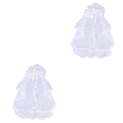 2Stk Schleier Spitze Haarschmuck Für 2