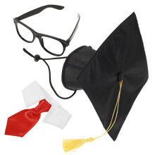 4 Sets Hundemützen Mit Brille Requisiten Rot