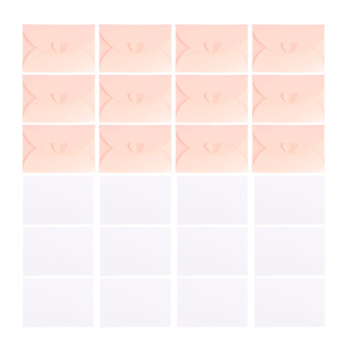 60 Umschläge Mit 20 Grußkarten Herzform Glitzer Pink