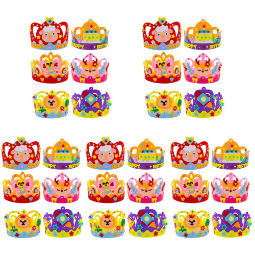 30 Sets Kinder Verjaardagskroon DIY Kit Met Materialen 1