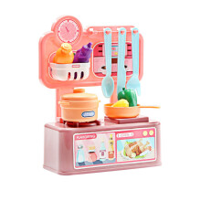2 Sets Kinder Küchen Spielzeug Mit Besteck Simulation Pink
