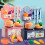 2 Sets Kinder Küchen Spielzeug Mit Besteck Simulation Pink 8