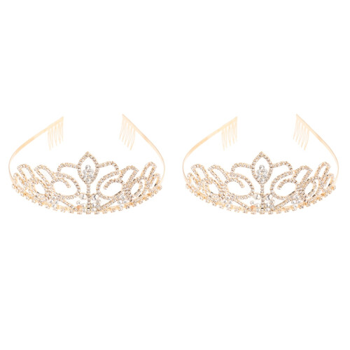 2Stück Diadem Kopfschmuck Gold 1