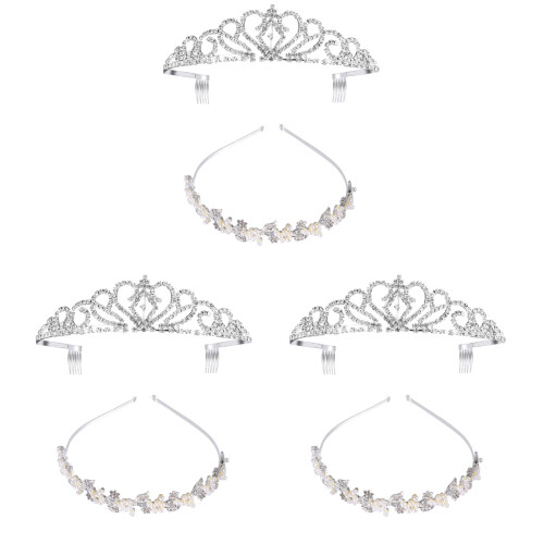 6 Brautkopfschmuck Krone Mit Haarperlen Und 1