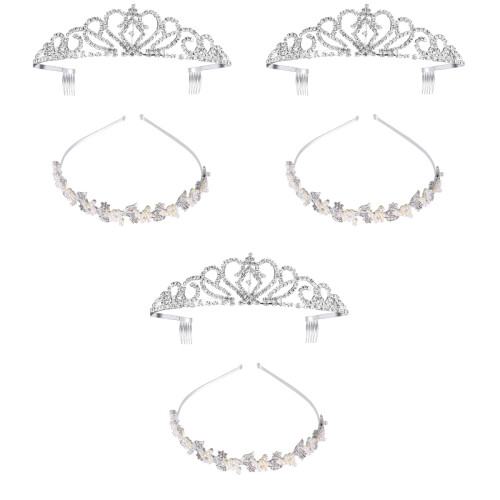 6 Brautkopfschmuck Krone Mit Haarperlen Und 2